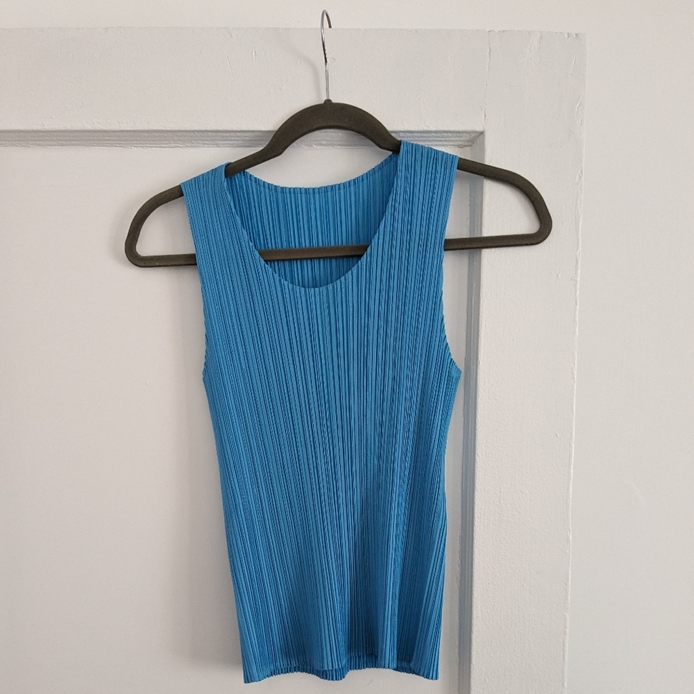Blue Pleats Please Issey Miyake Top